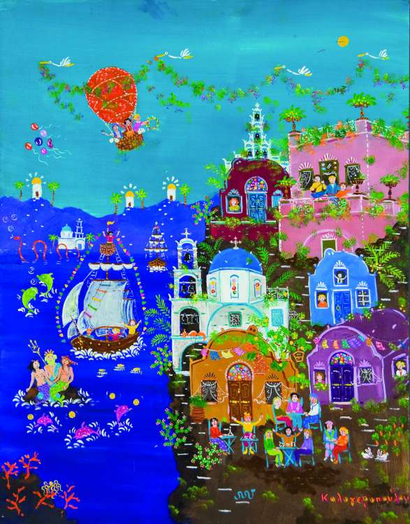 Η Σοφία Καλογεροπούλου στην Kapopoulos fine arts Patmos gallery