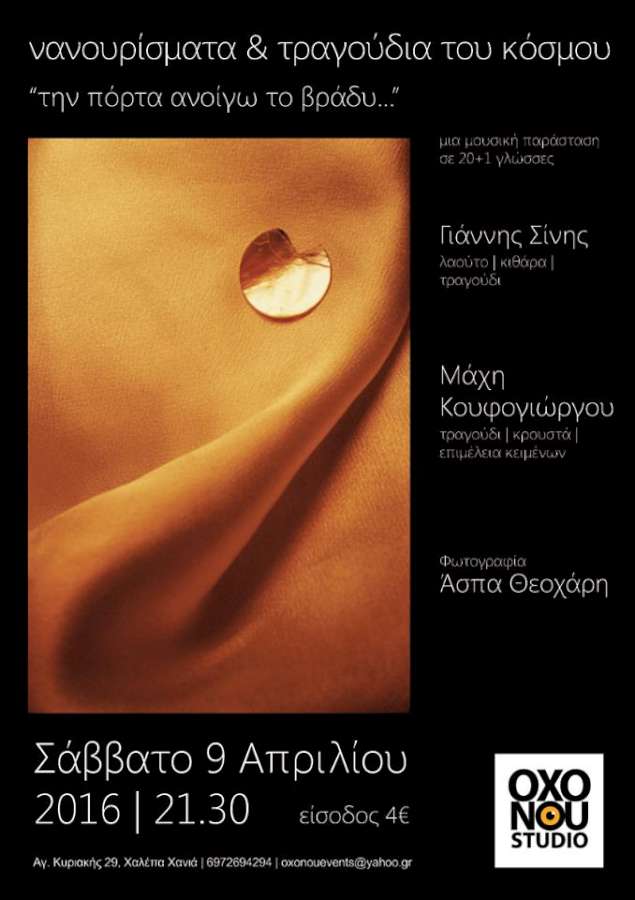 «Την πόρτα ανοίγω το βράδυ...»