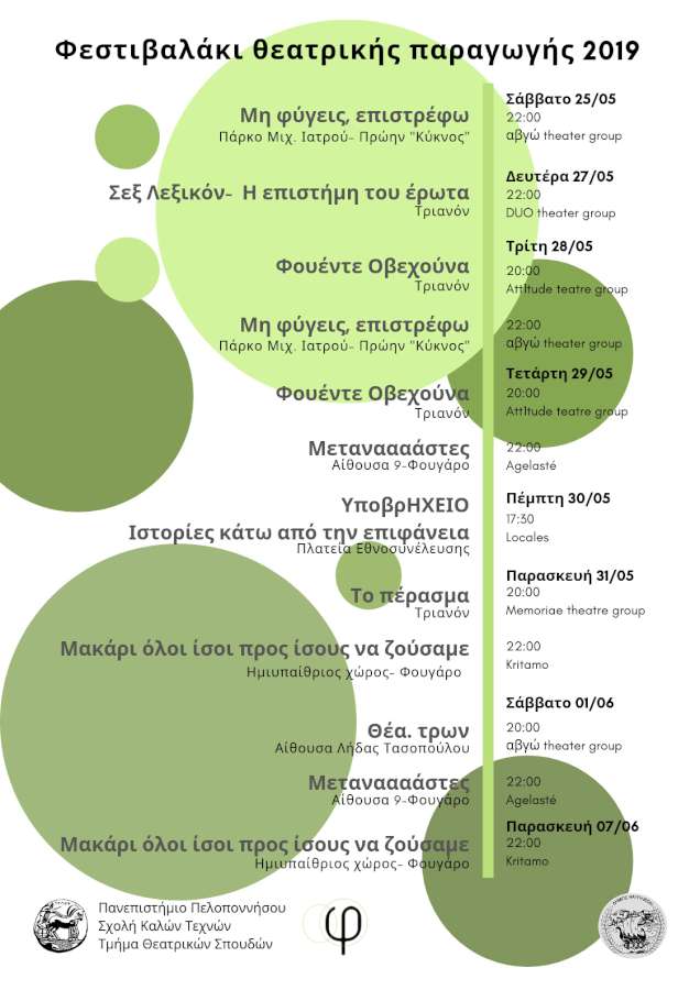 Φεστιβαλάκι Θεατρικής Παραγωγής 2019