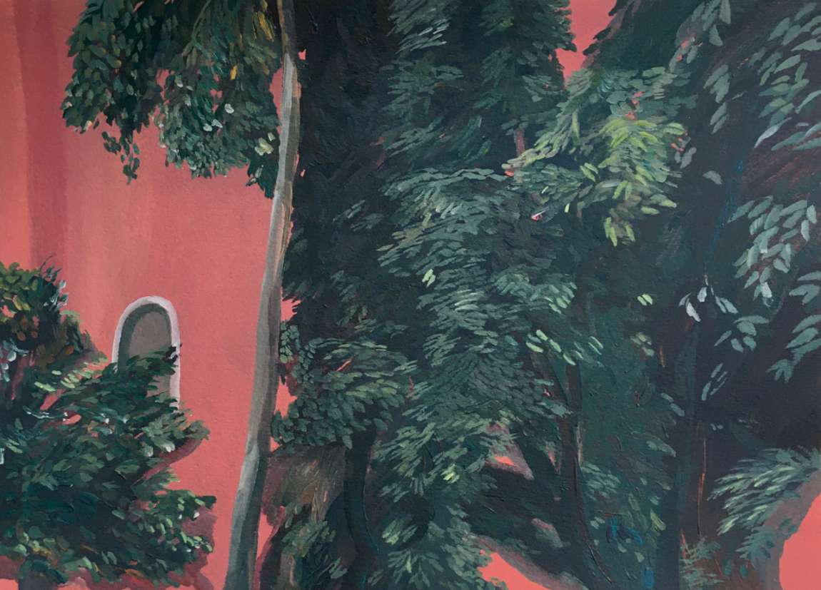 Lush is the Garden You Care For 2019 Acrylic on paper 26 x 36cm Night Garden