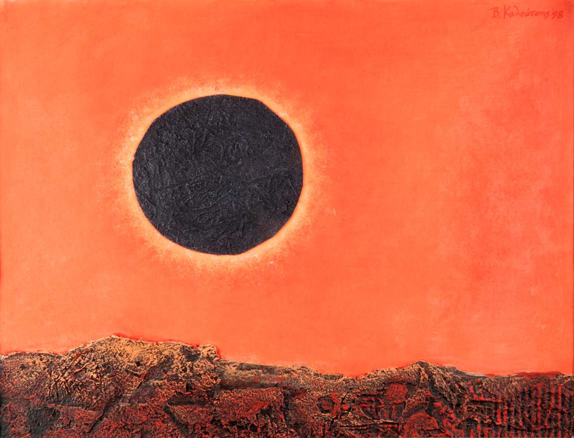 Valerios Caloutsis_Μαύρος ήλιος 1_1998_ακρυλικά_62x77cm Summer breeze